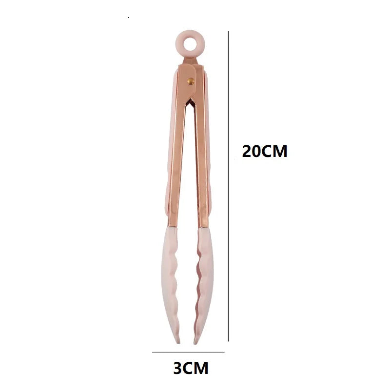 7/9 inch Small Silicone Clips Bread Barbecue tongs Steak Clip Food Clips BBQ Cooking Baking Salad Kitchen Accessories